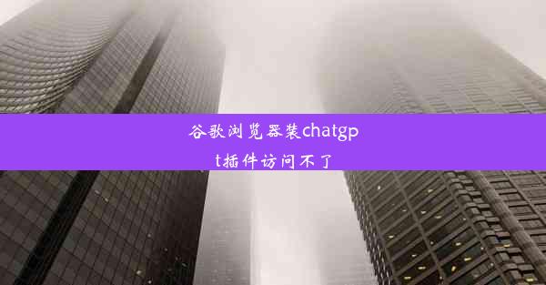 谷歌浏览器装chatgpt插件访问不了