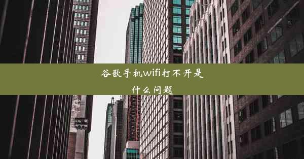 谷歌手机wifi打不开是什么问题