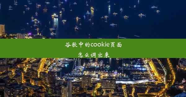 谷歌中的cookie页面怎么调出来