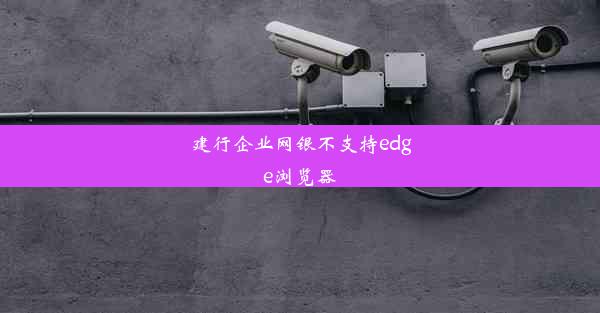 建行企业网银不支持edge浏览器