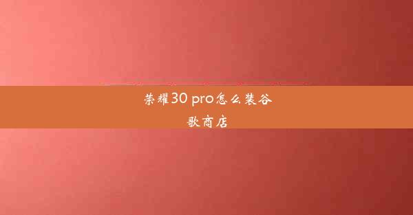 荣耀30 pro怎么装谷歌商店