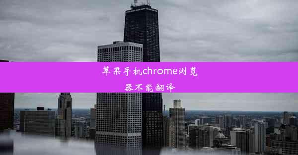 苹果手机chrome浏览器不能翻译