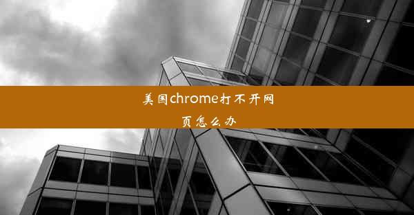 美国chrome打不开网页怎么办