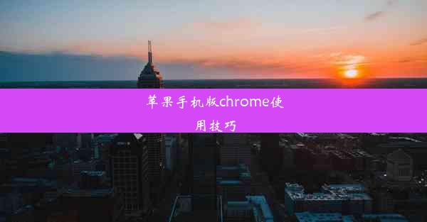 苹果手机版chrome使用技巧